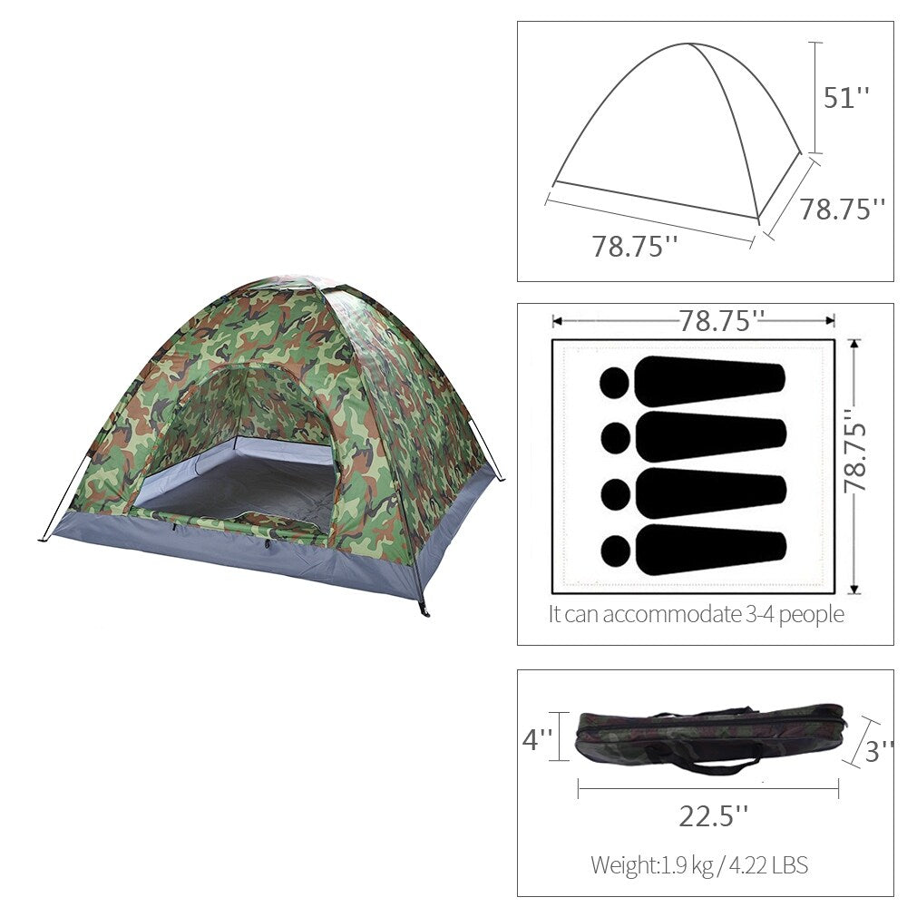 Camouflage 3-4 Person Dome Tent A363721