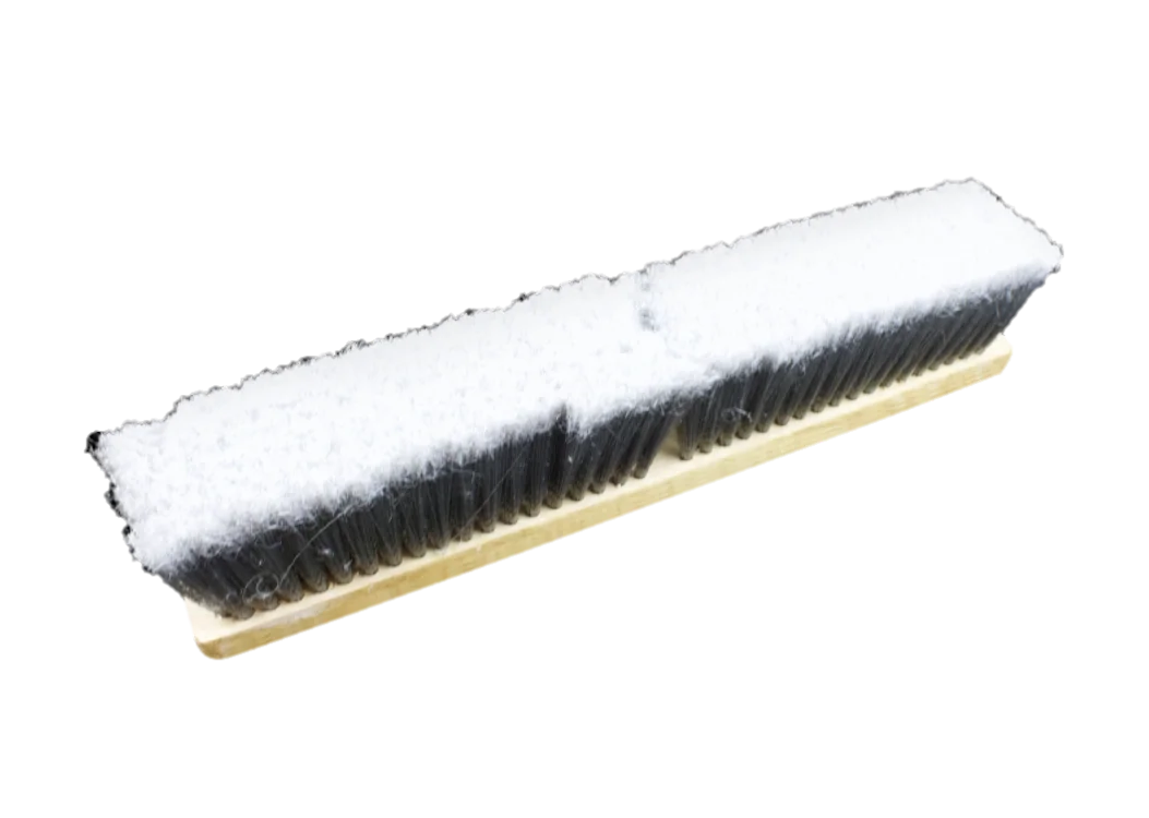 36" Grey Soft Tip Push Broom, Lacquered Wood M6476