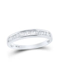 14kt White Gold Baguette Diamond Wedding Band 1/4 Cttw Q456870
