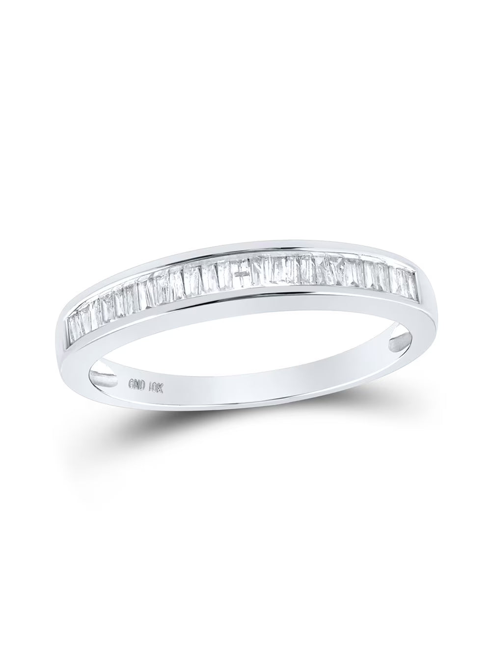 14kt White Gold Baguette Diamond Wedding Band 1/4 Cttw Q456870