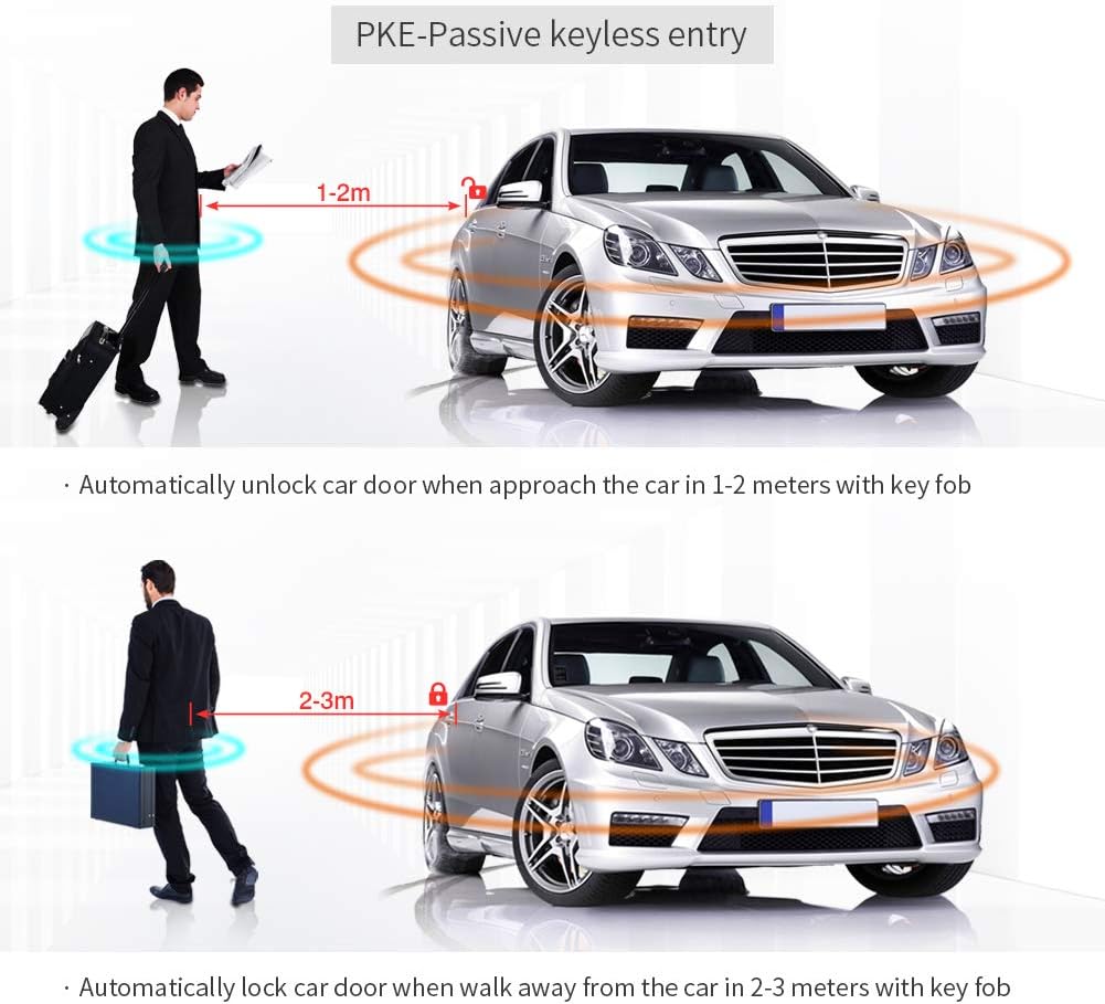 PKE Car Alarm System Keyless Go DC12V Pack of 2 V536