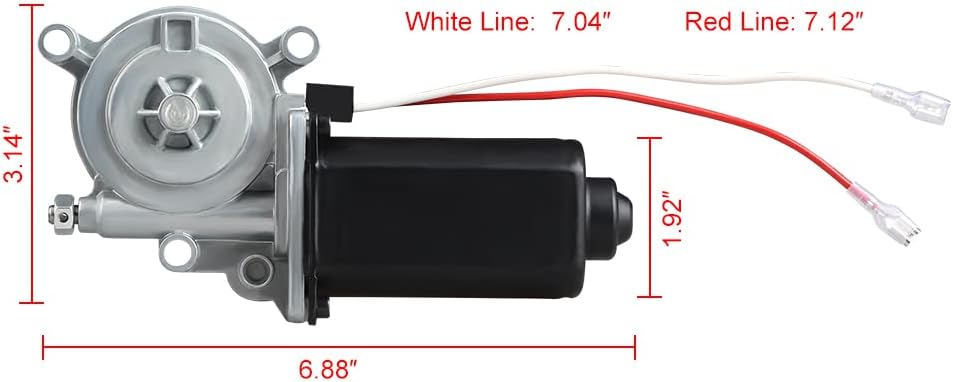 RV Power Awning Motor Replacement with Dual Connector X821339