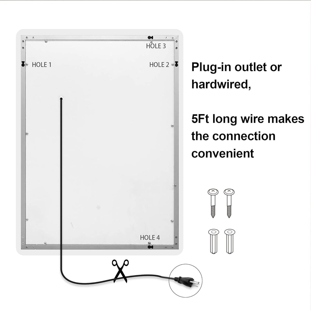 LED Mirror, 24x32 Inch Lighted Bathroom Mirror with Lights, Anti Fog, Dimmable, 3 Lighting Temperature Setting Q995007