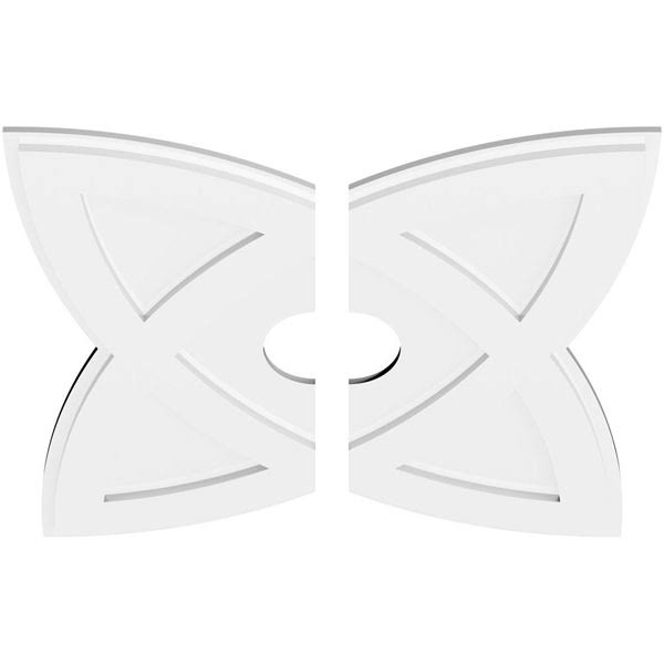 28 inchod x 5 inchid x 10 1/2 inchc x 1 inchp PVC Contemporary Ceiling Medallion, Two Piece B640