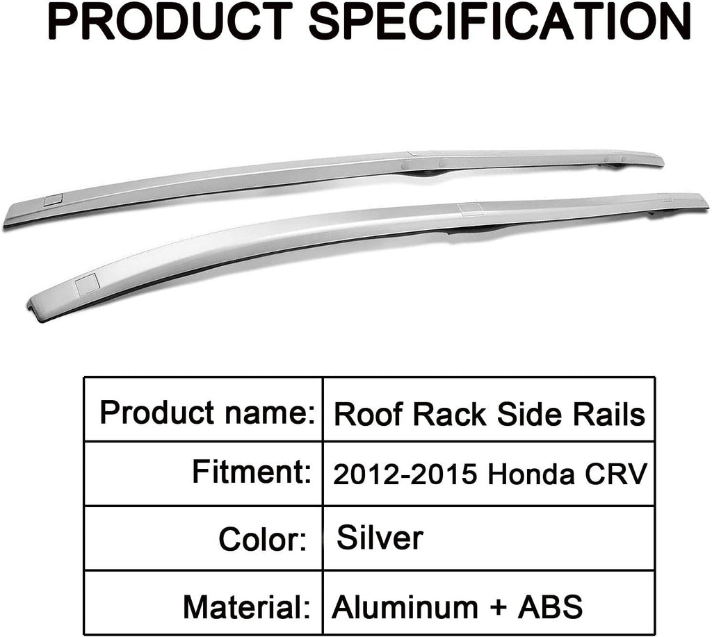 Silver 2 Pcs Car Roof Rack Side Rails A906