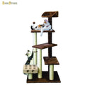 Brown Pet Cat Furniture Play Stairs with IQ Busy Box G731022