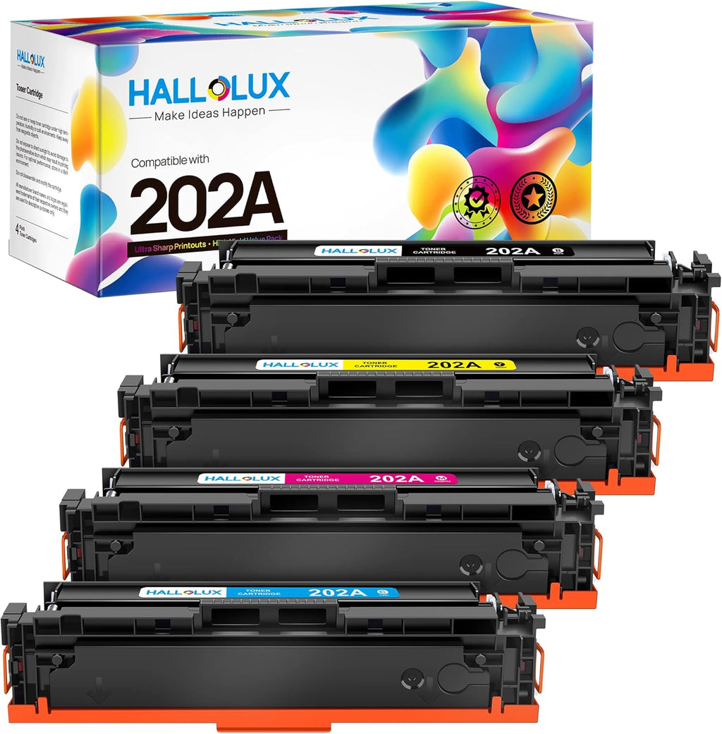4 Pack Toner Cartridge for HP 202A CF500A 202X CF500X Printers (BCMY) A5614