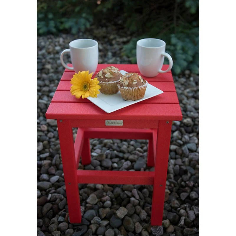 Bright Red Square Side Table F7774
