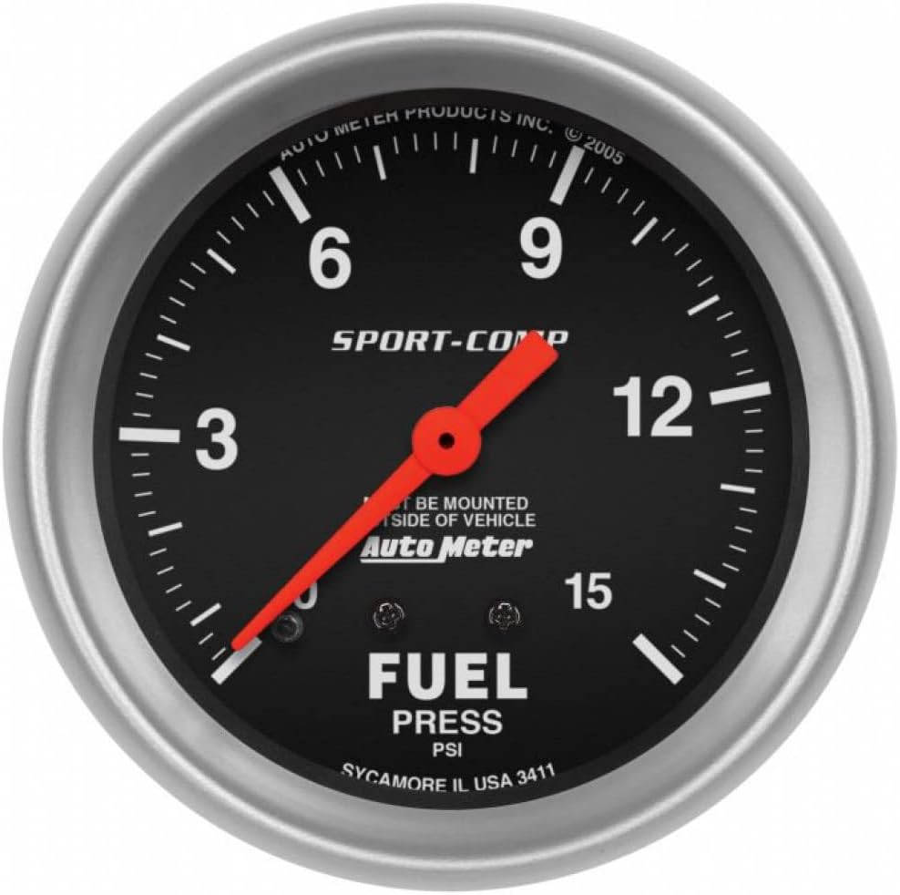 2 5/8in Mechanical Fuel Pressure Gauge 0-15 PSI O235291