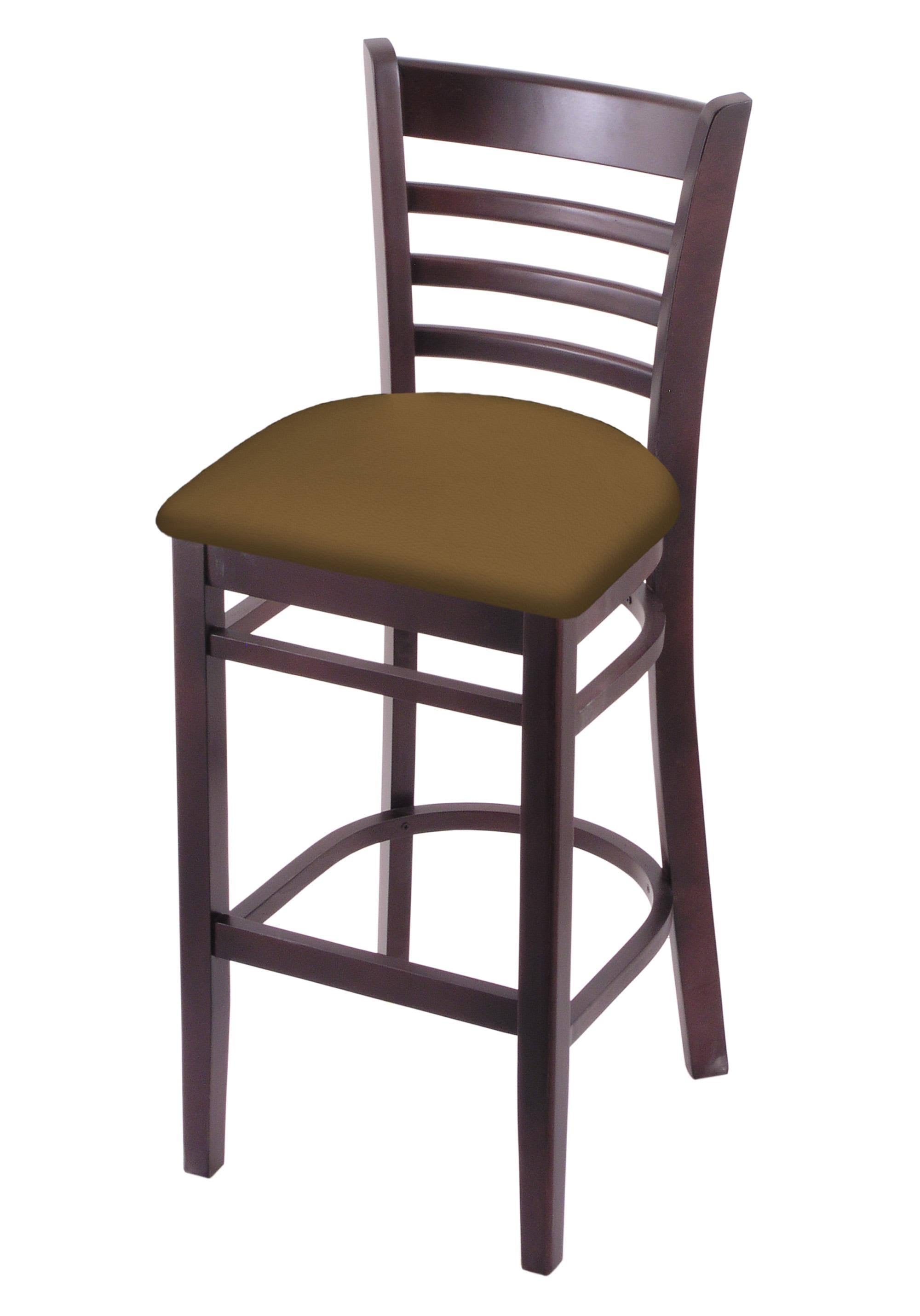 25x22 Counter Stool with Dark Cherry Finish and Canter Saddle Seat E765