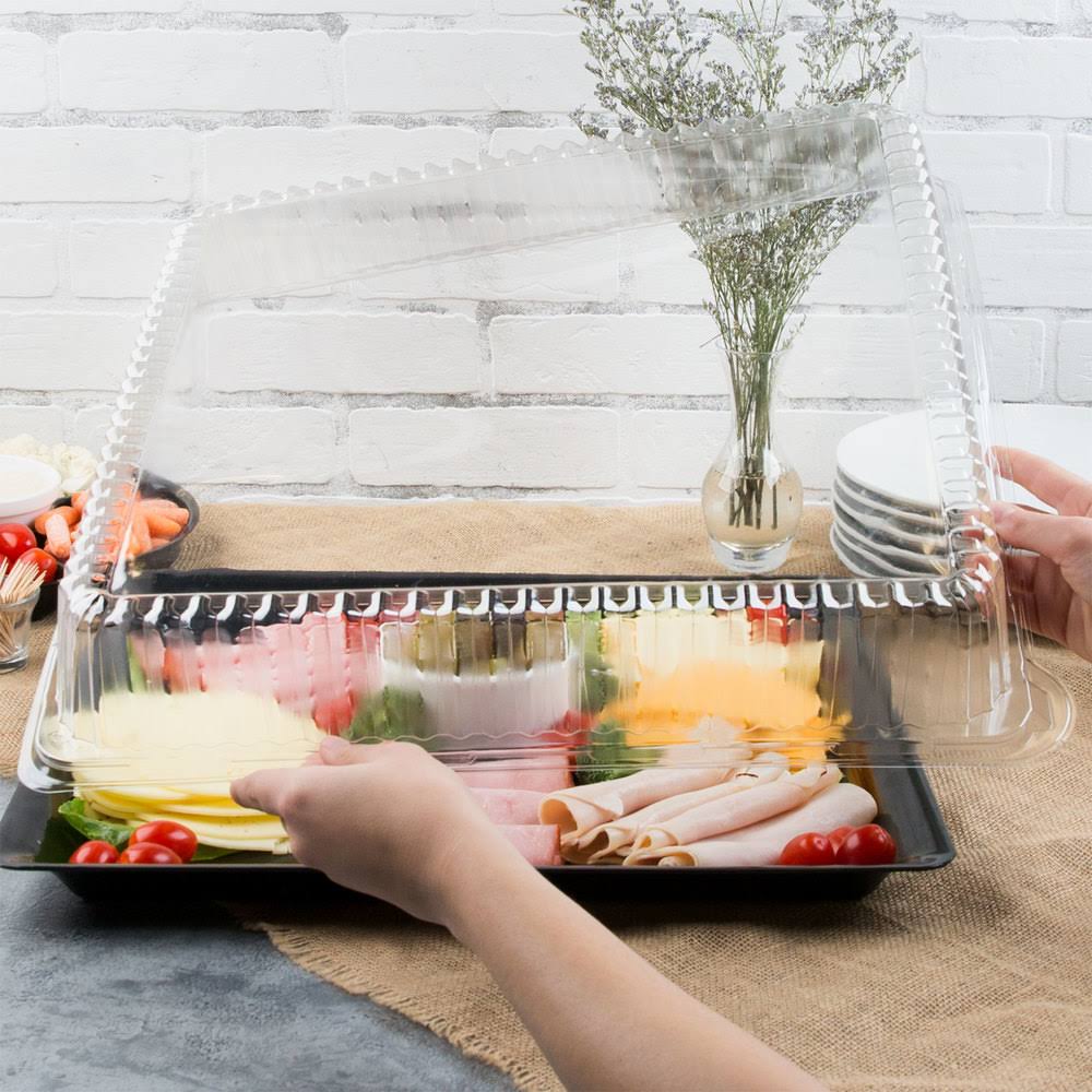 Clear Plastic Square Dome Lid - 40/Case V6839