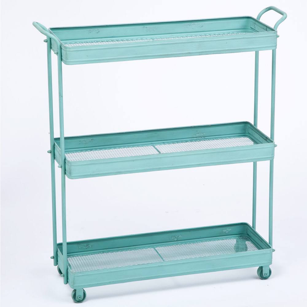 Three Tier Metal Cart with Casters P43507