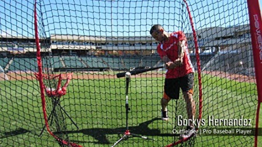 Red Baseball Softball Net with Strike Zone, 3 Training Balls, Tee Ball Caddy E643