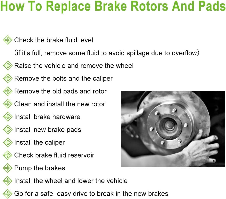 Drilled Slotted Brake Rotors Discs 4pcs H864019