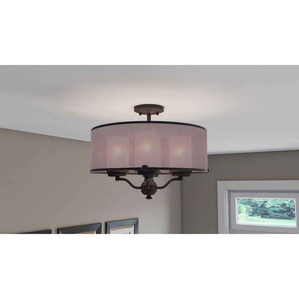 Oil Rubbed Bronze 4-Light Semi-Flush Mount H3017