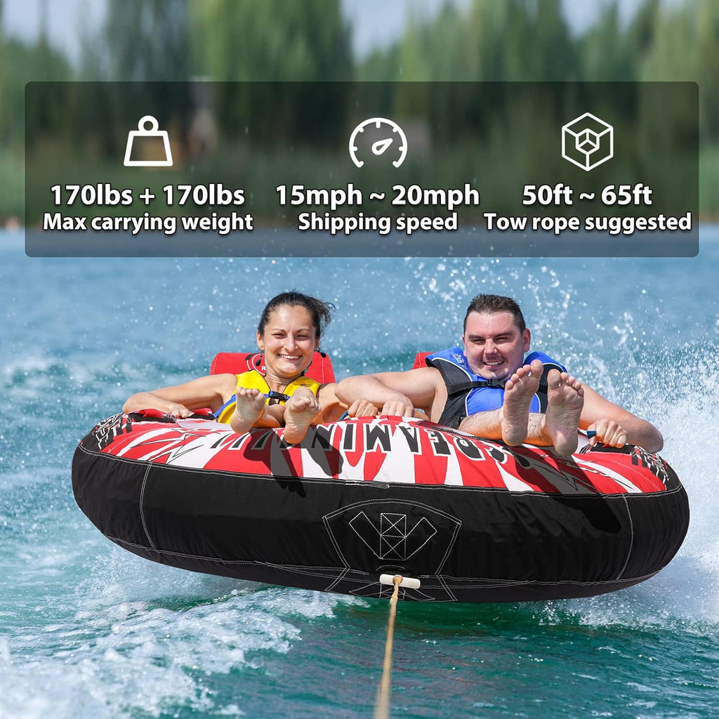 2 Person Towable Inflatable Boat Tube Q872897