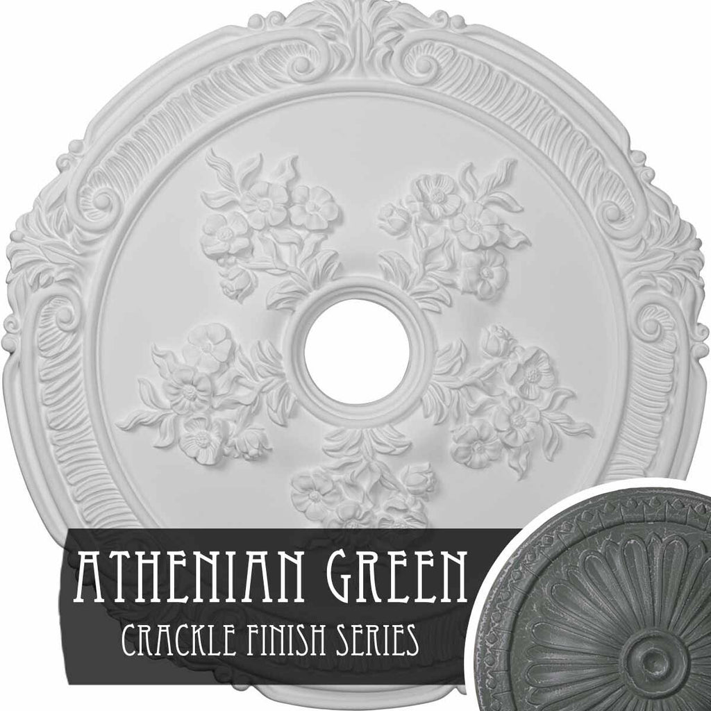 Hand-Painted Athenian Green Ceiling Medallion X558