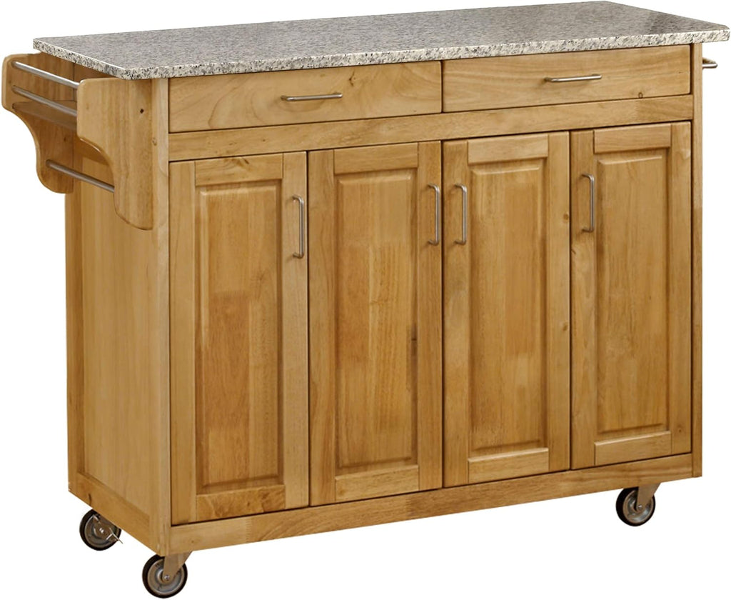 Black Finish Four Door Kitchen Cart with Stainless Steel Top M81314