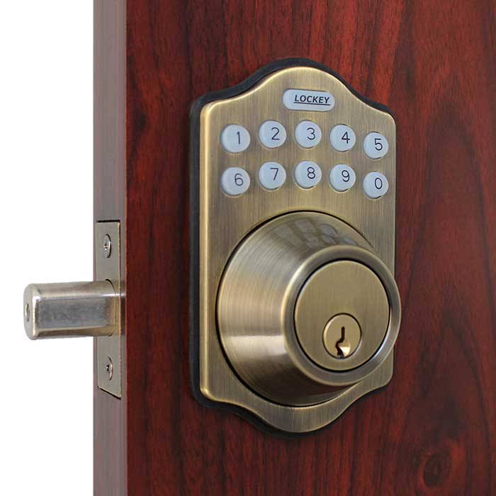 Antique Brass Electronic Deadbolt E395227