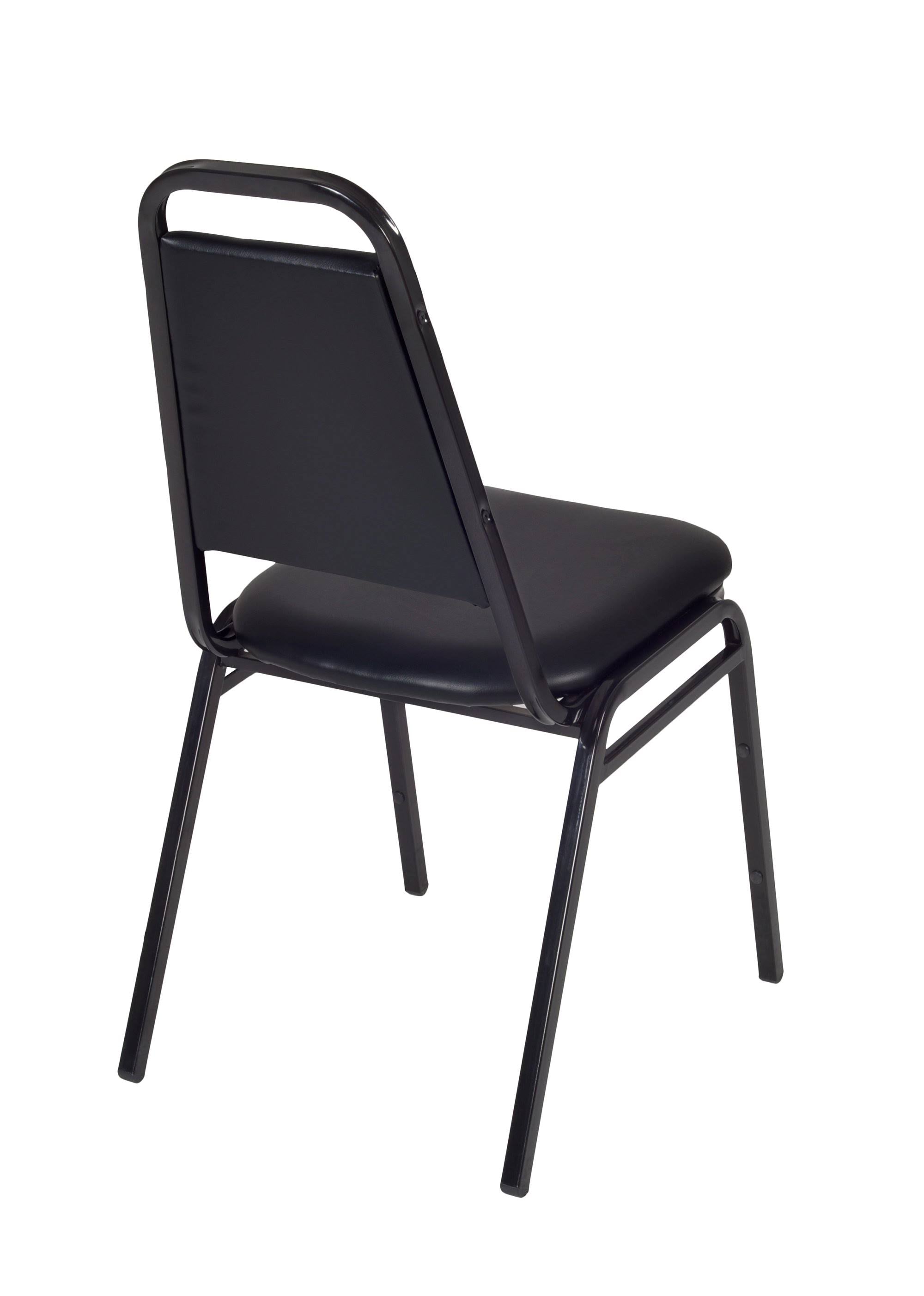 Beige Square Breakroom Table and 4 Black Stack Chairs R626781