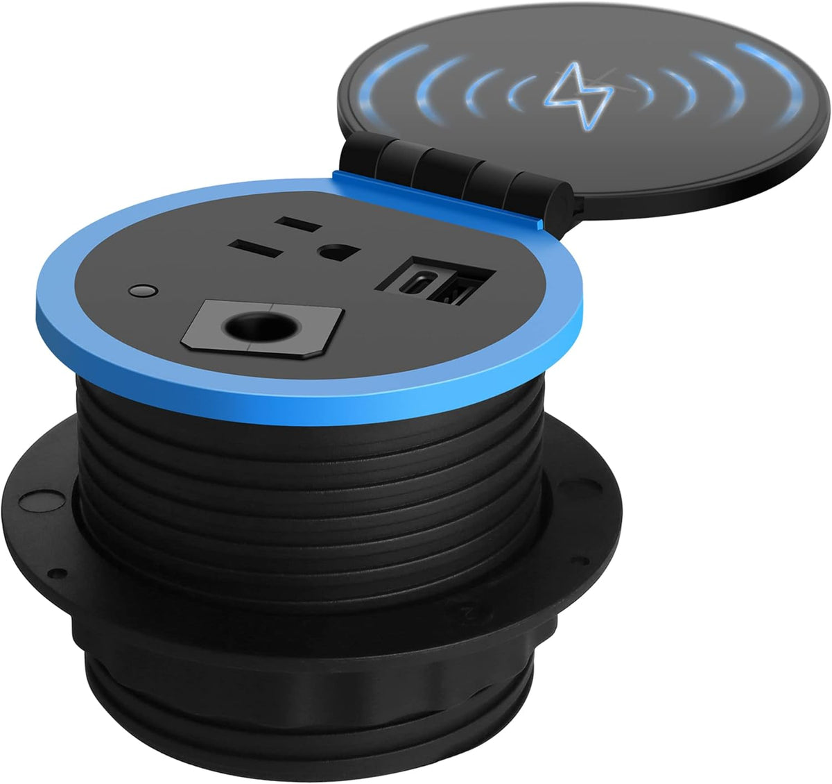 Desktop Power Grommet with Wireless Charger, USB C, 3.15" Hole, Pack of 2 G301236