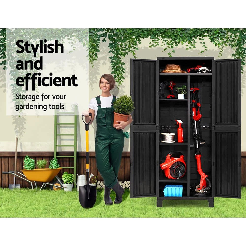 Black Outdoor Storage Cabinet 173cm G439