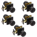 Matte Black Square Rose Privacy Door Knob 5-Pack Q91703