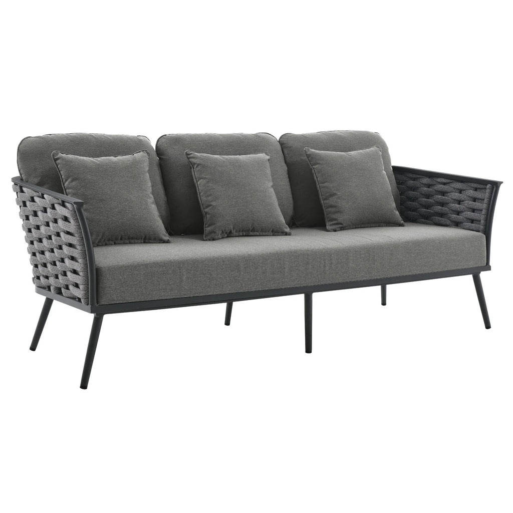Gray Charcoal 6 Piece Outdoor Aluminum Sectional Sofa Set U254