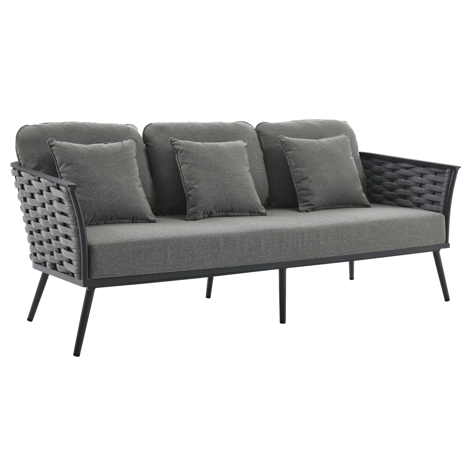 Gray Charcoal 6 Piece Outdoor Aluminum Sectional Sofa Set U254