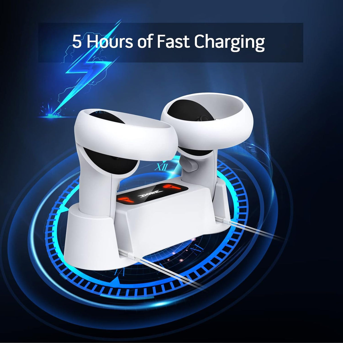 Charging Dock for Oculus Quest 2 Controllers with 2 Rechargeable Batteries and Type-C Charging Cable N477957