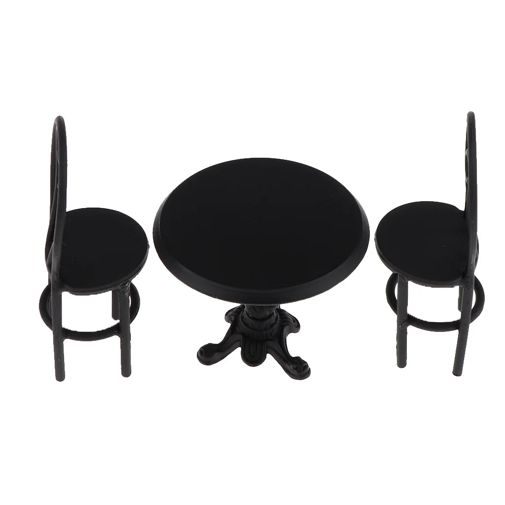 Miniature Round Table Chair Stool Dollhouse Furniture K750853