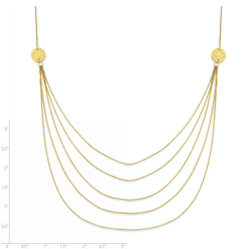 14 Karat Yellow Gold Five Strand Necklace T498