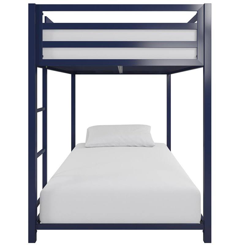Blue Twin Over Twin Metal Bunk Bed H3007