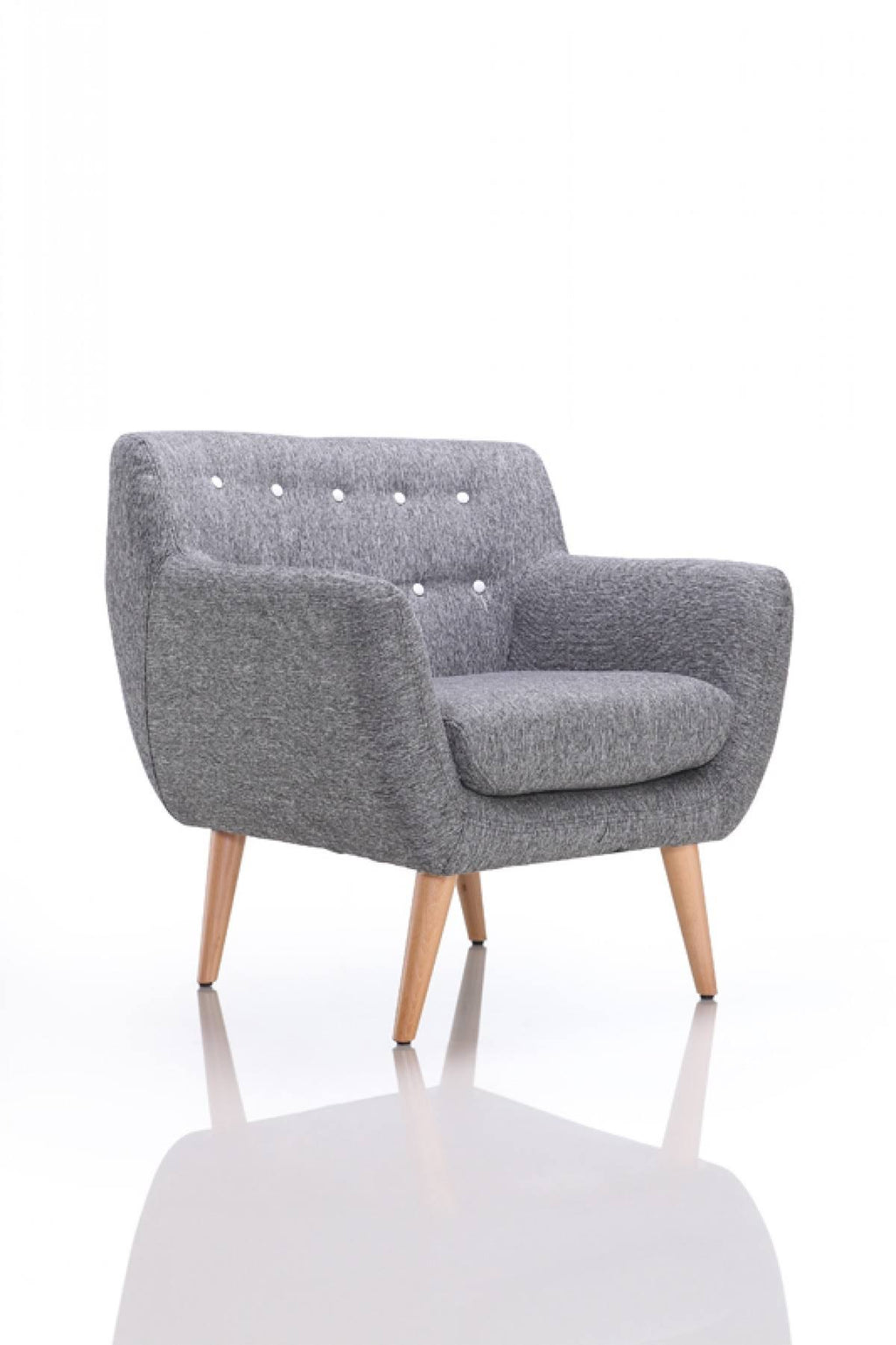 Grey and White Fabric Accent Chair R923656