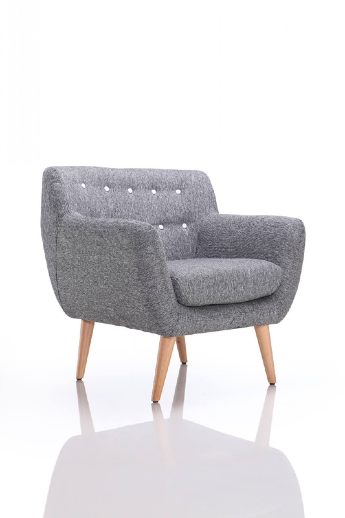 Grey and White Fabric Accent Chair R923656