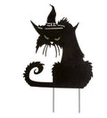 Metal Halloween Cat Silhouette Stake with Lighted Eyes B6089