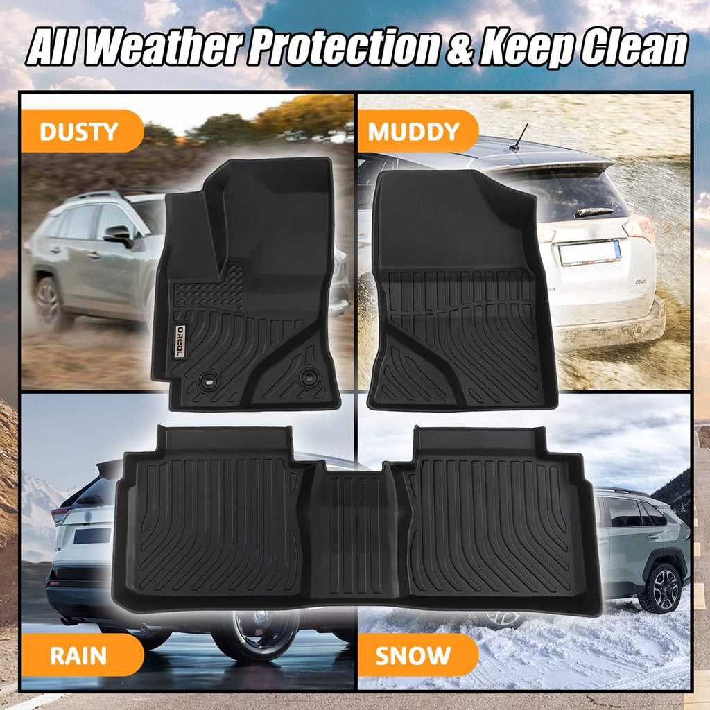 Black Heavy Duty All Weather Floor Mats for Toyota Corolla 2014-2019 Front and Rear Car Carpet M61518