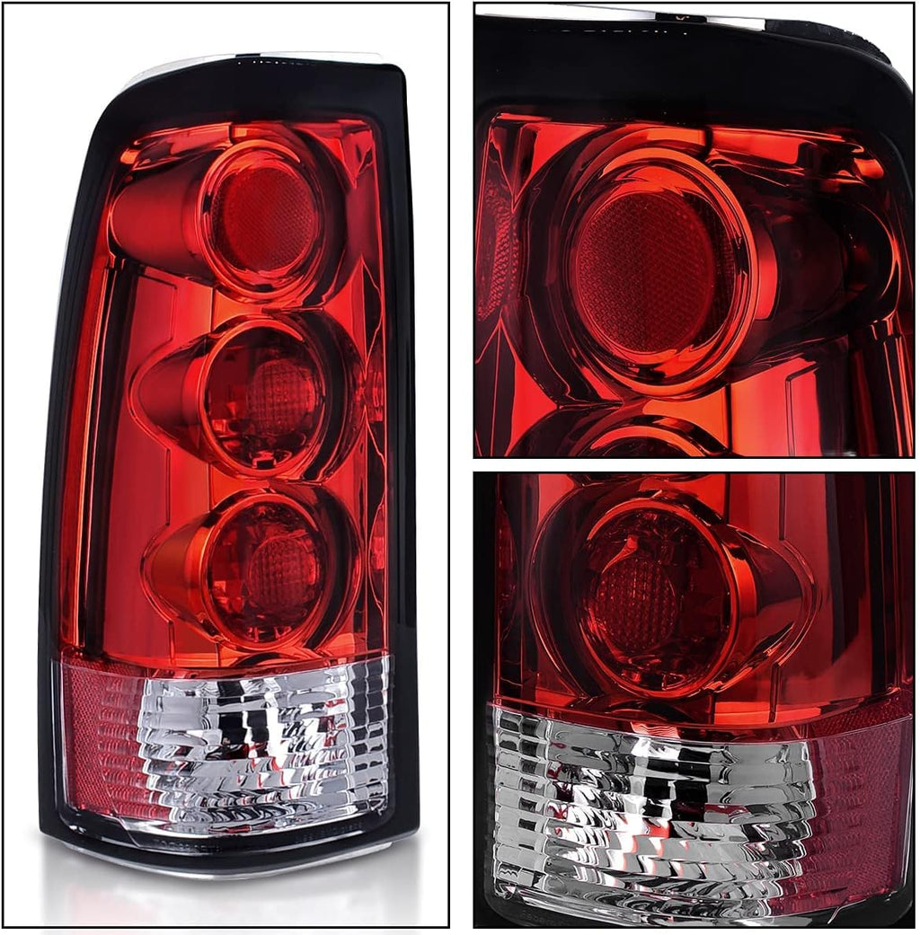 Black Housing Replacement Headlights + Red Lens Taillights Combo P19172