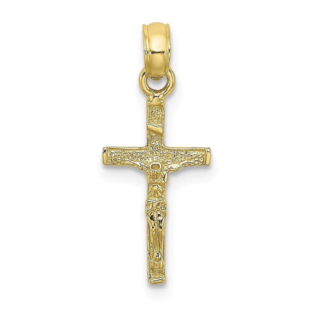 10k Gold Mini Crucifix Pendant Necklace P95564