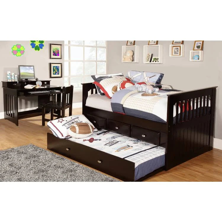Twin Rake Bed Espresso A57398
