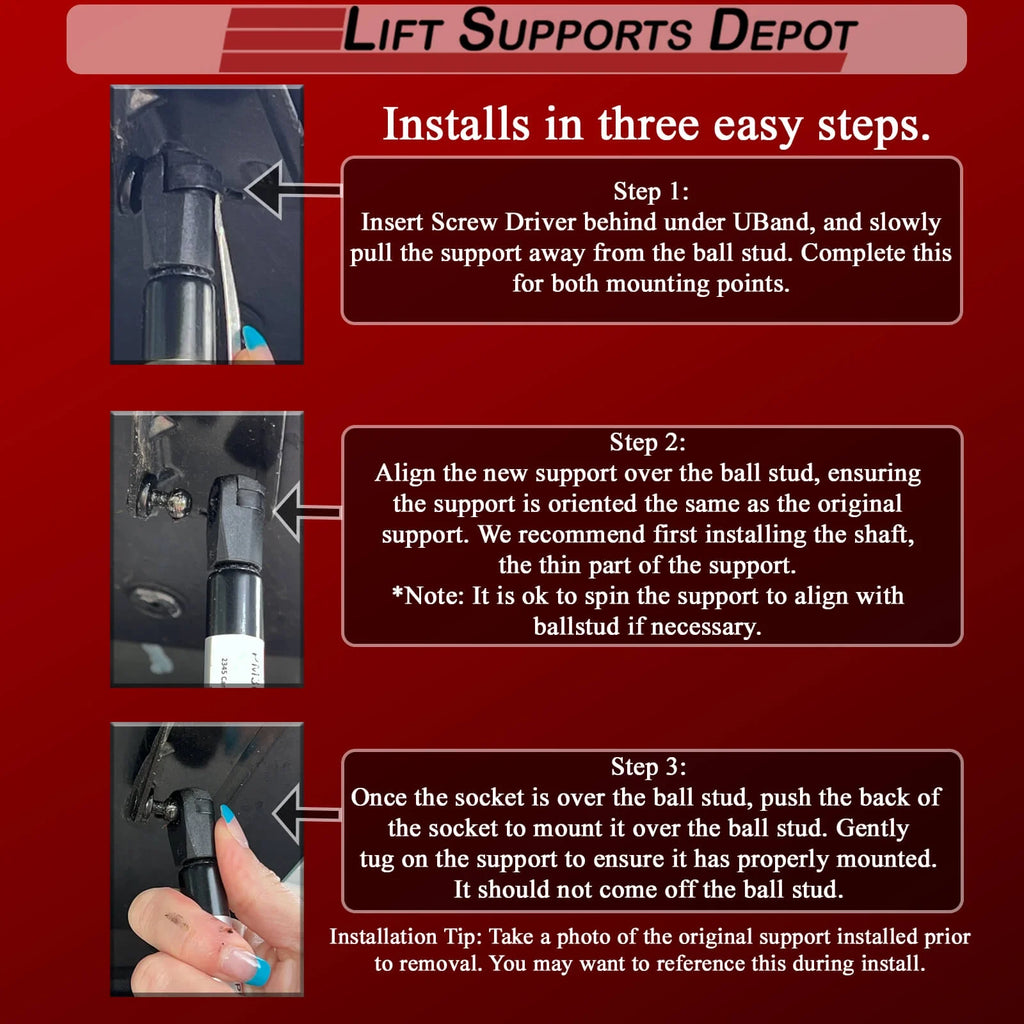 Qty 2 Hood Lift Supports Struts Gas Shock I5692