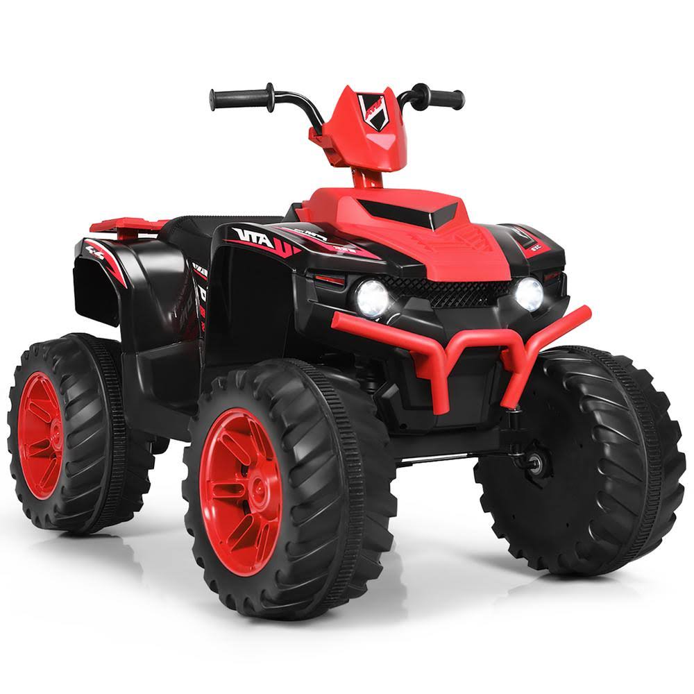 Red 12V Kids ATV Quad Ride on Car with LED Lights Music USB P47657