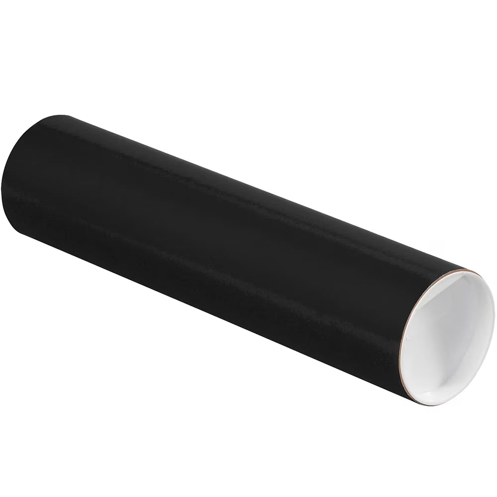 Mailing Tubes with Caps, 3x12, Black, 24/CS W49618