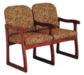 Wooden Mallet Mahogany Finish Sled Base Double Chair N27635