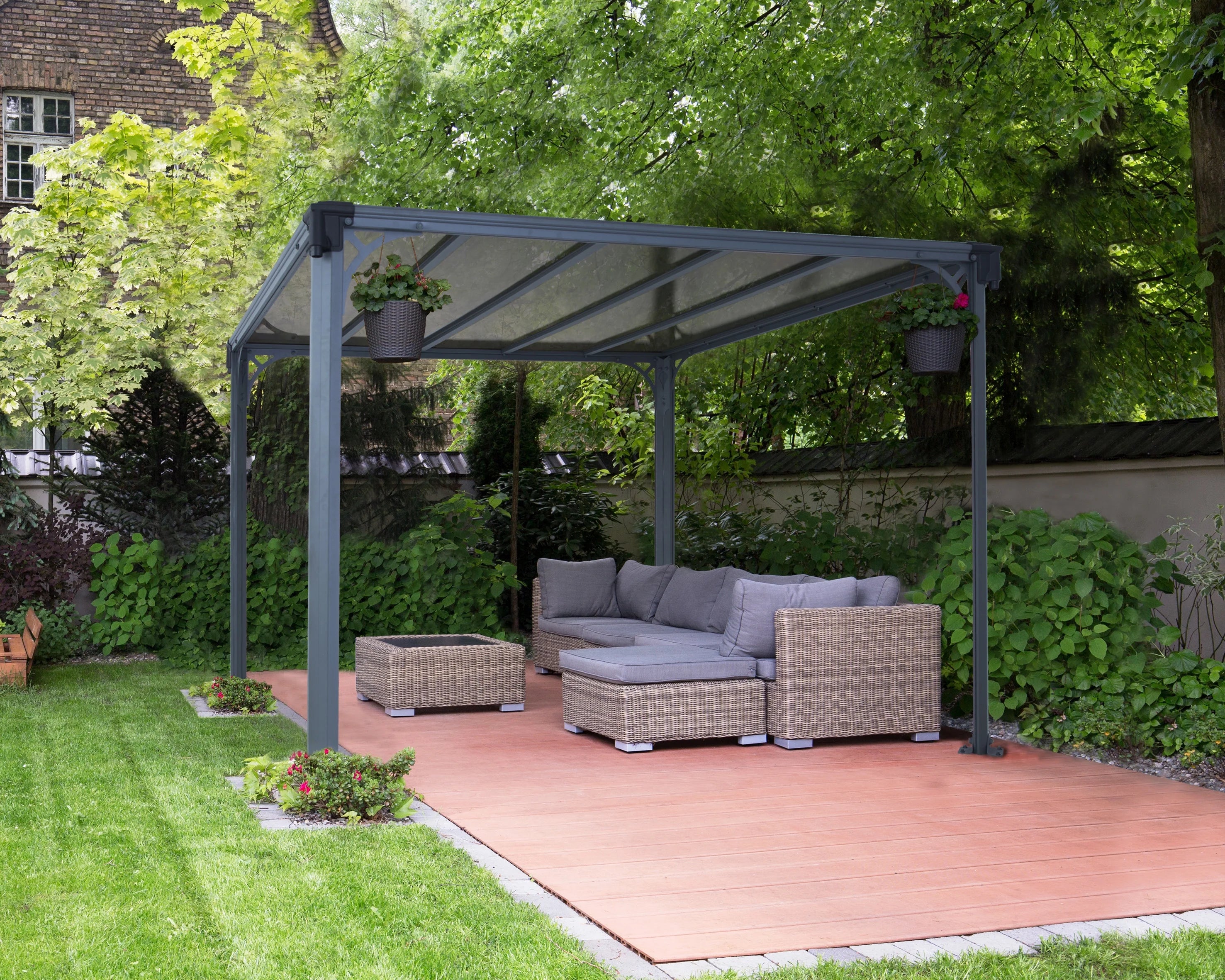 10' x 10' Polycarbonate/Aluminum Gazebo J351148