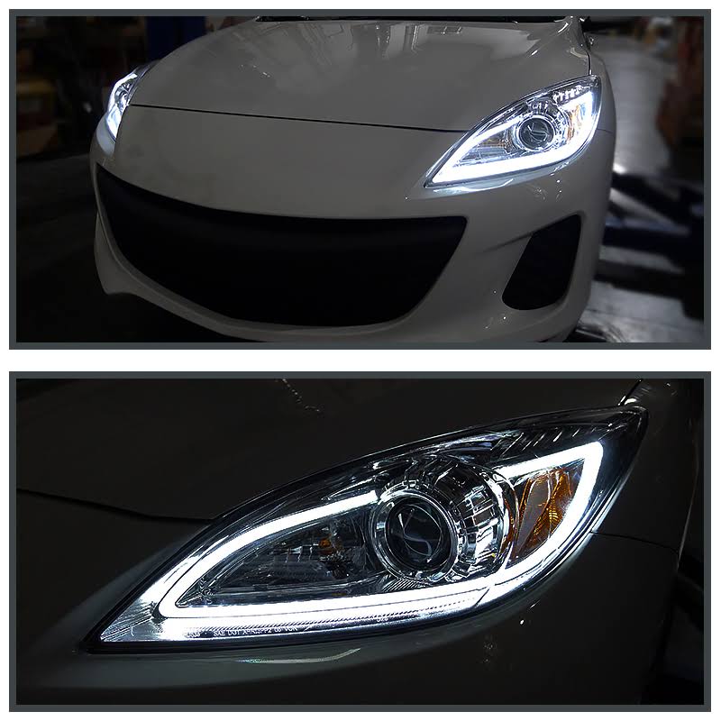 Chrome Projector Headlights with LED DRL Strip K250