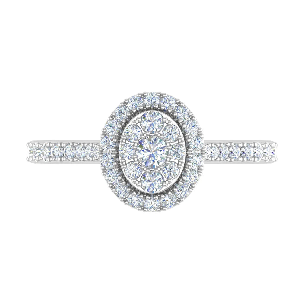 10K Yellow Gold Diamond Cluster Engagement Ring M5275