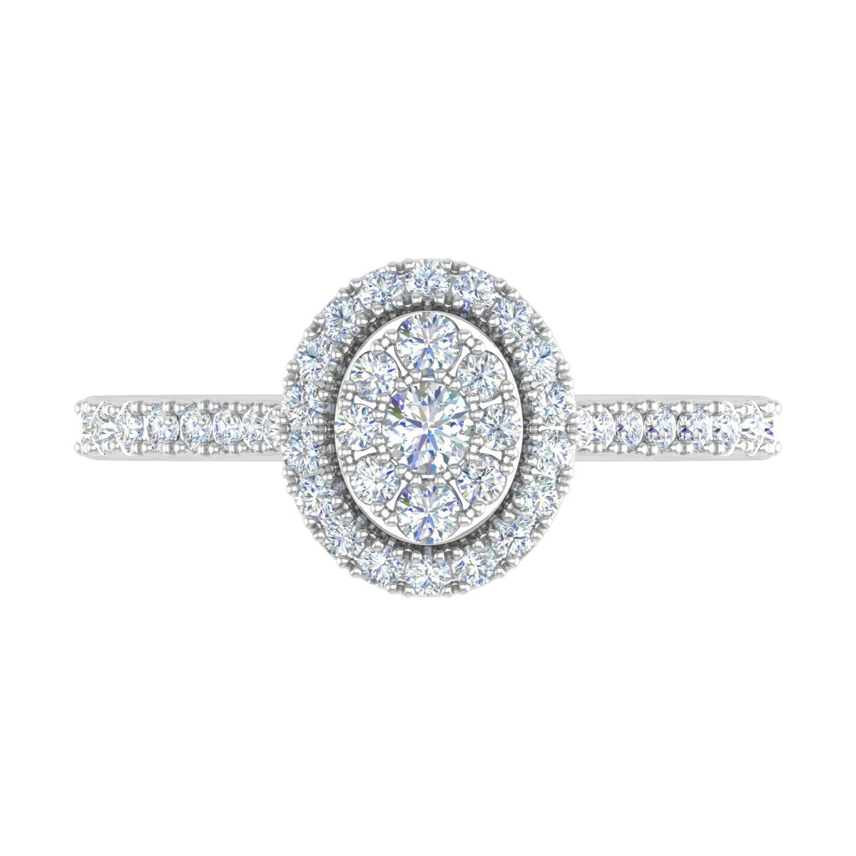 10K Yellow Gold Diamond Cluster Engagement Ring M5275