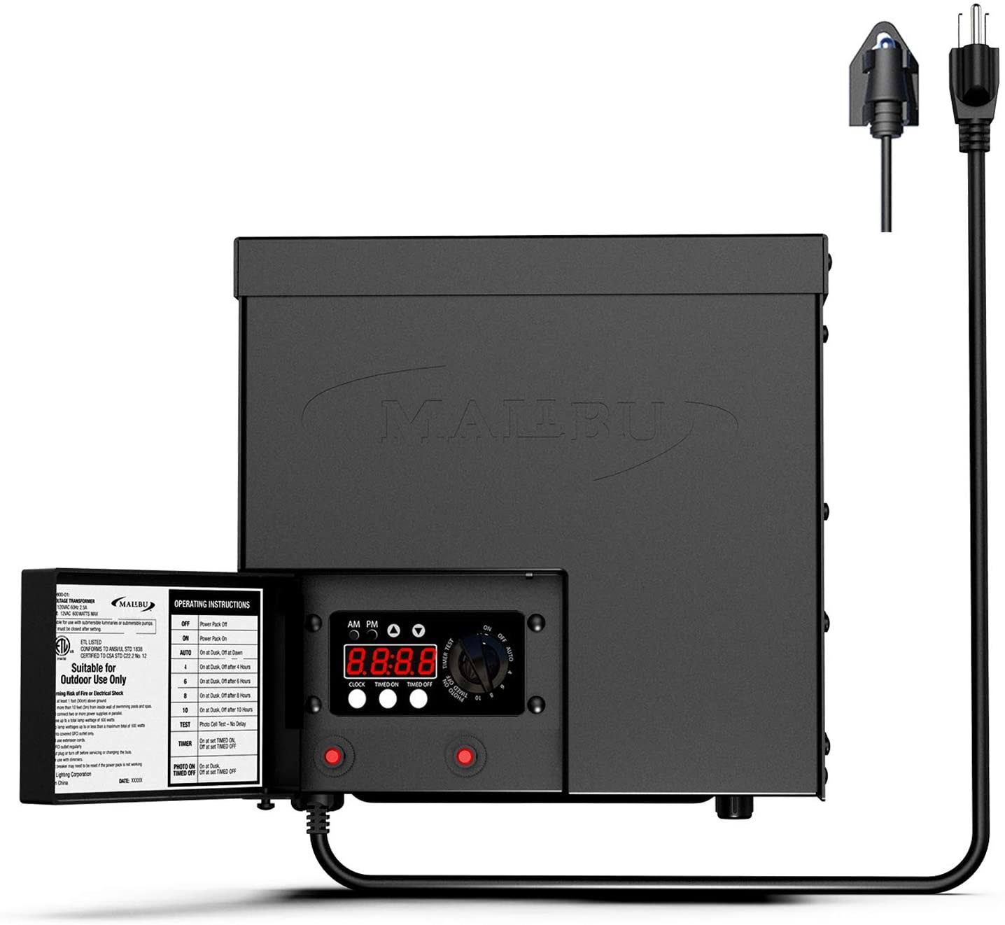 600 Watt Power Pack with Sensor Photo Cell and Weather Shield for Low Voltage Landscape Lighting M274