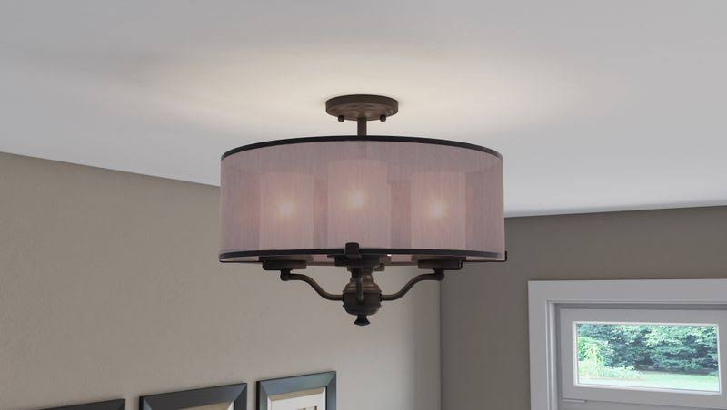 Oil Rubbed Bronze 4-Light Semi-Flush Mount H3017